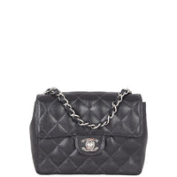 Chanel Classic Flap Mini Square | Black Quilted Caviar