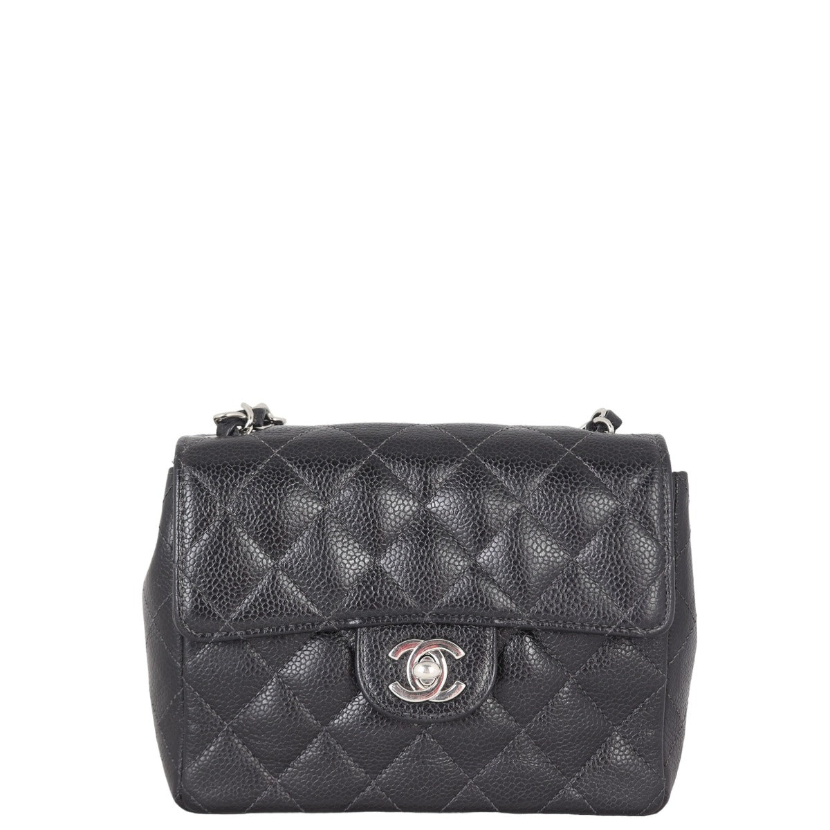 Chanel Classic Flap Mini Square | Black Quilted Caviar