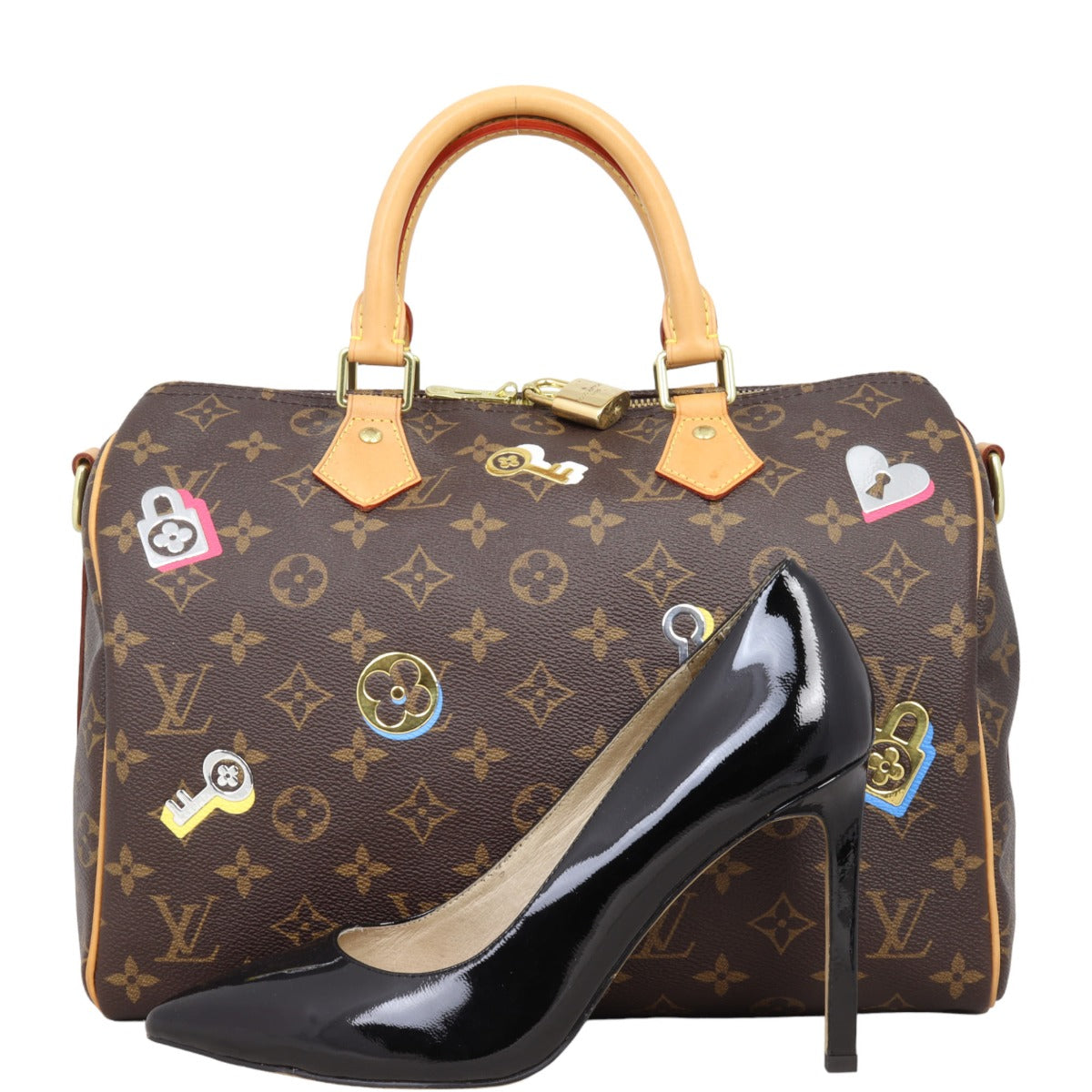 Louis Vuitton Speedy 30 Bandouliere Monogram Love Lock