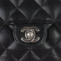 Chanel Classic Flap Mini Square | Black Quilted Caviar