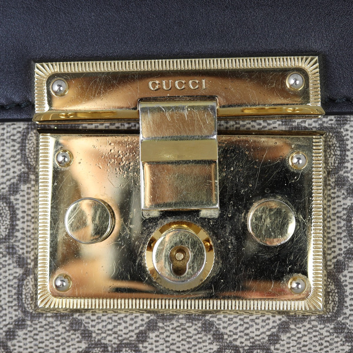 Gucci GG Supreme Padlock Medium Bag Hardware