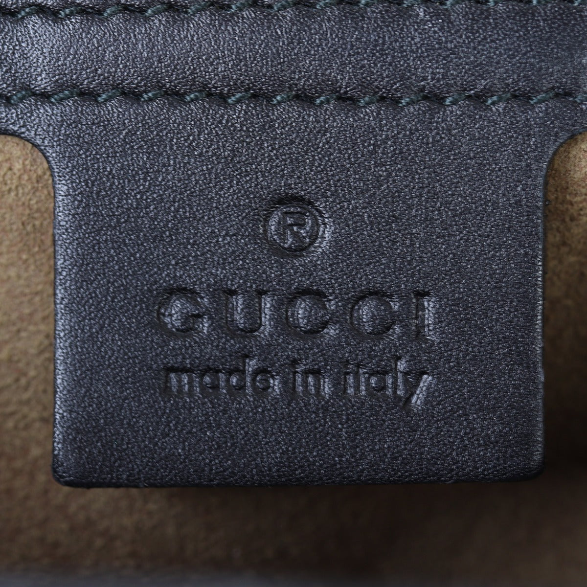 Gucci GG Supreme Padlock Medium Bag Interior Stamp