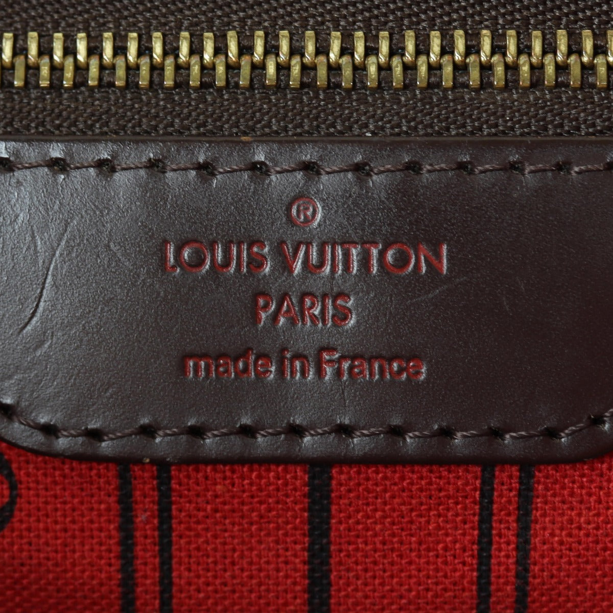 Louis Vuitton Neverfull MM Damier Ebene Interior Stamp