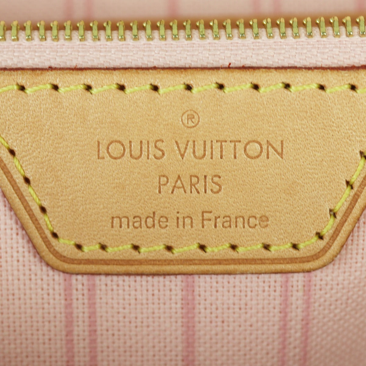 Louis Vuitton Neverfull MM Damier Azur (hotstamping) Interior Stamp