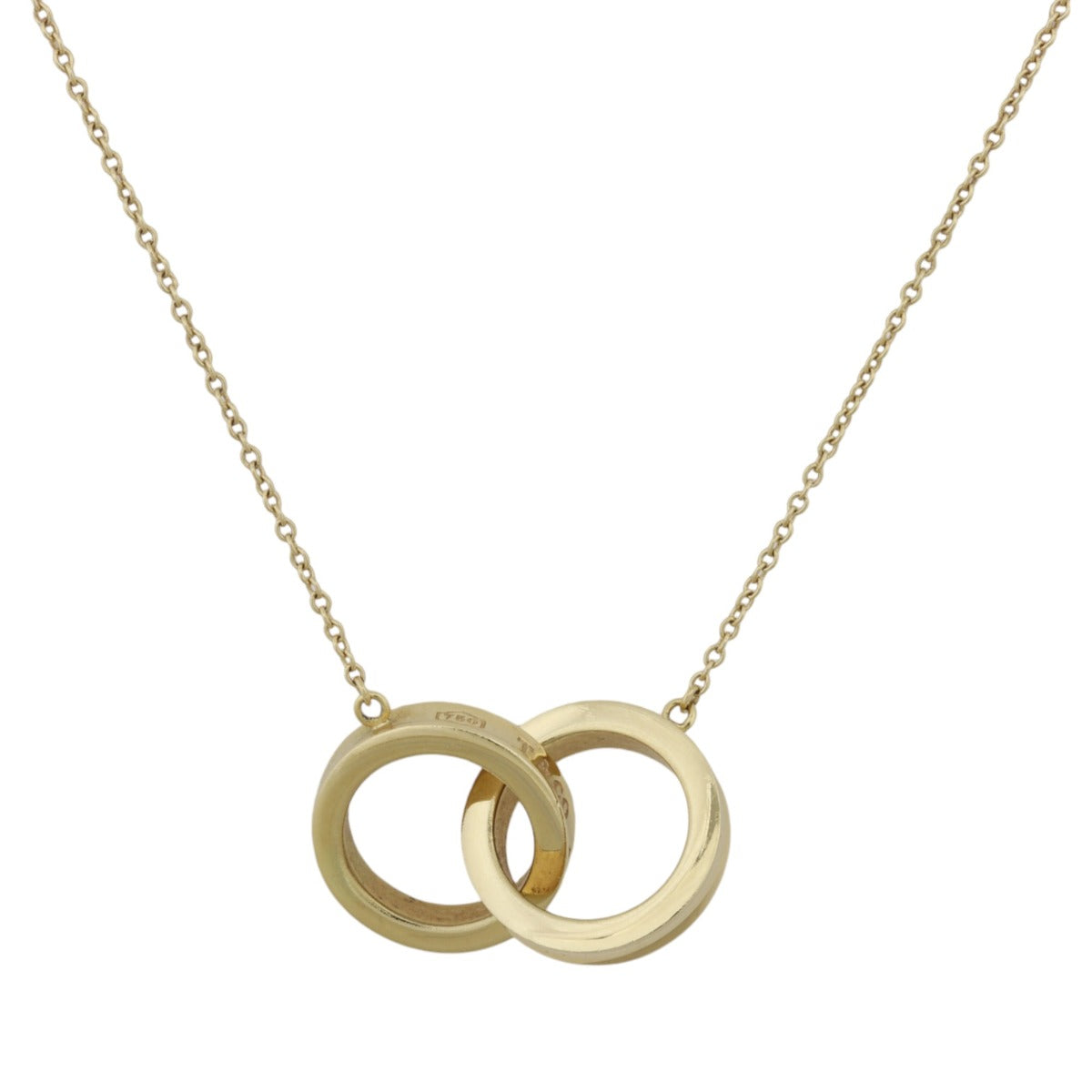 Tiffany & Co. 1837 Interlocking Circles Pendant 18k Yellow Gold Necklace