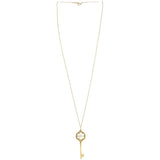 Tiffany & Co 18k Yellow Gold Diamond Daisy Key Pendant Necklace