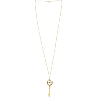 Tiffany & Co 18k Yellow Gold Diamond Daisy Key Pendant Necklace