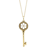 Tiffany & Co 18k Yellow Gold Diamond Daisy Key Pendant Necklace