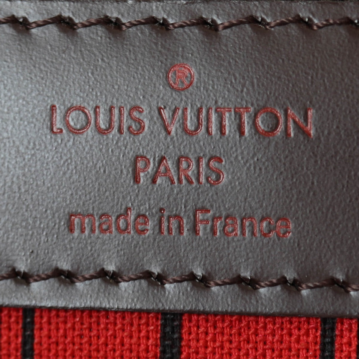 Louis Vuitton Neverfull PM Damier Ebene Interior Stamp