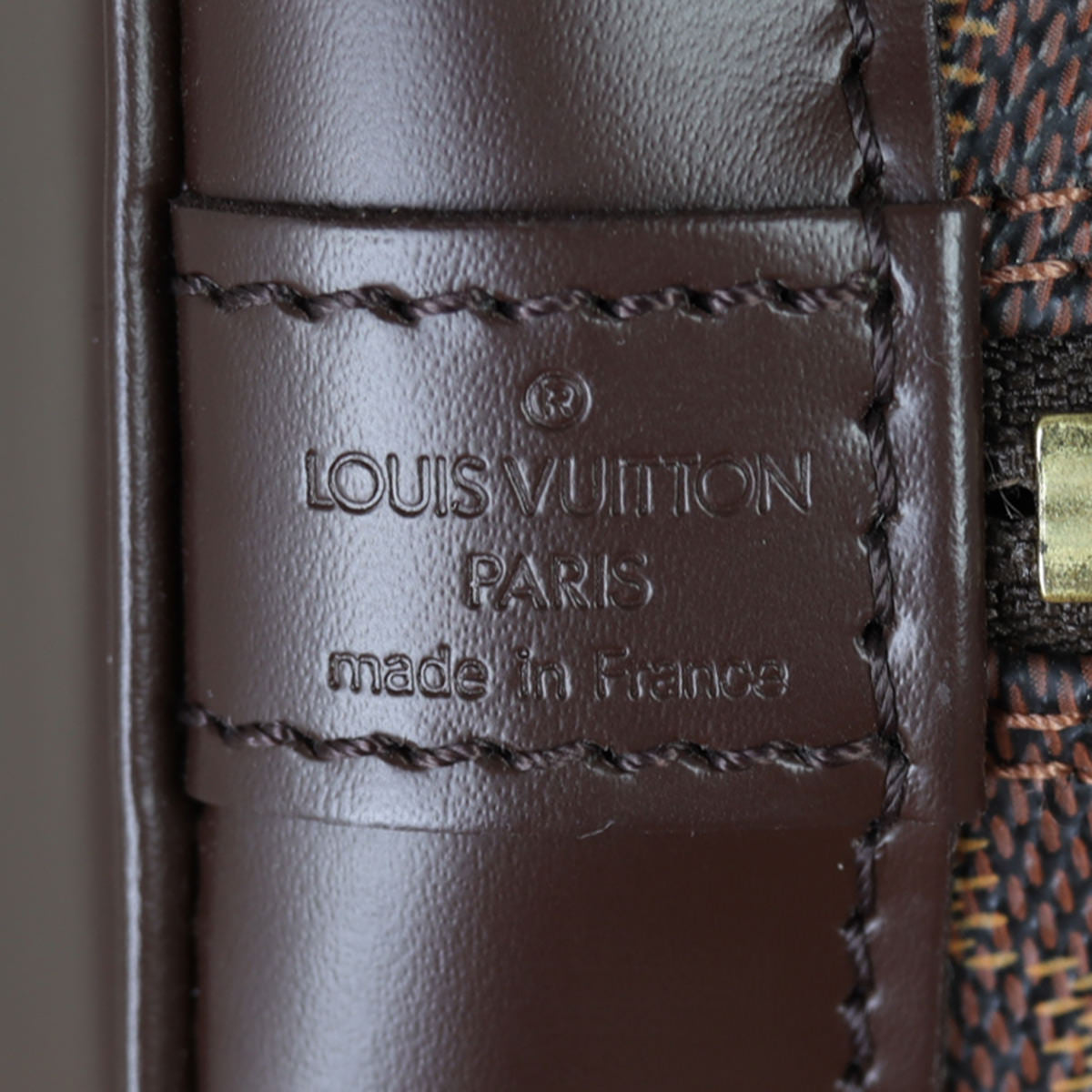 Louis Vuitton Alma PM Damier Ebene Interior Stamp