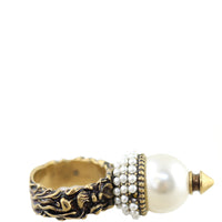 Gucci Glass Pearl Spike Ring Side Missing Pearl 
