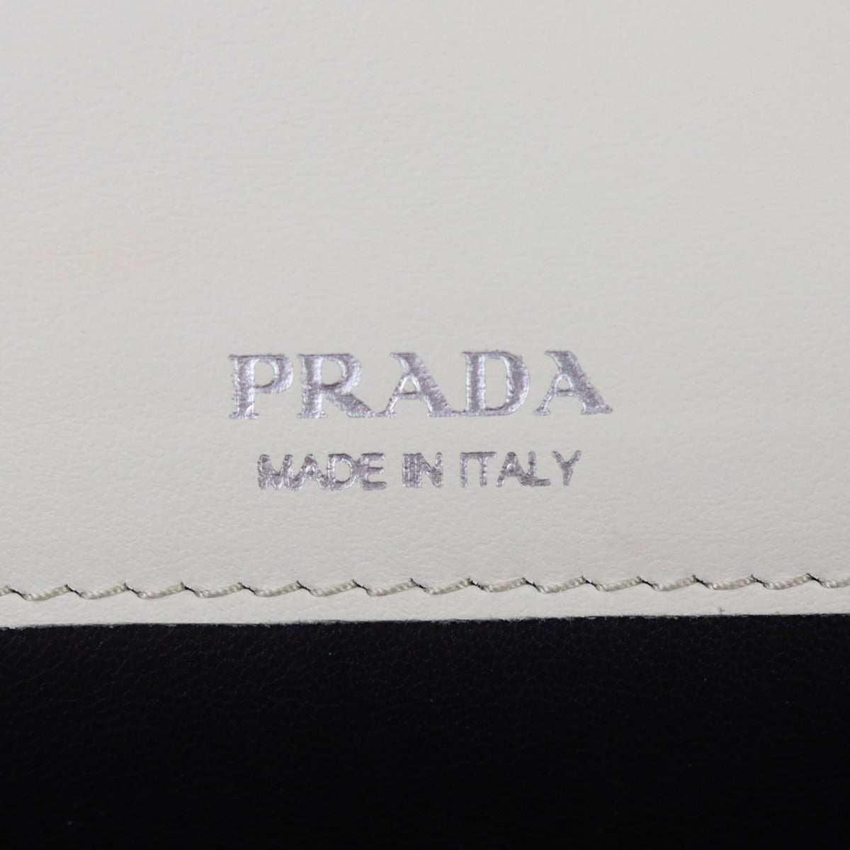 Prada Saffiano Mini Envelope Bag Interior Stamp