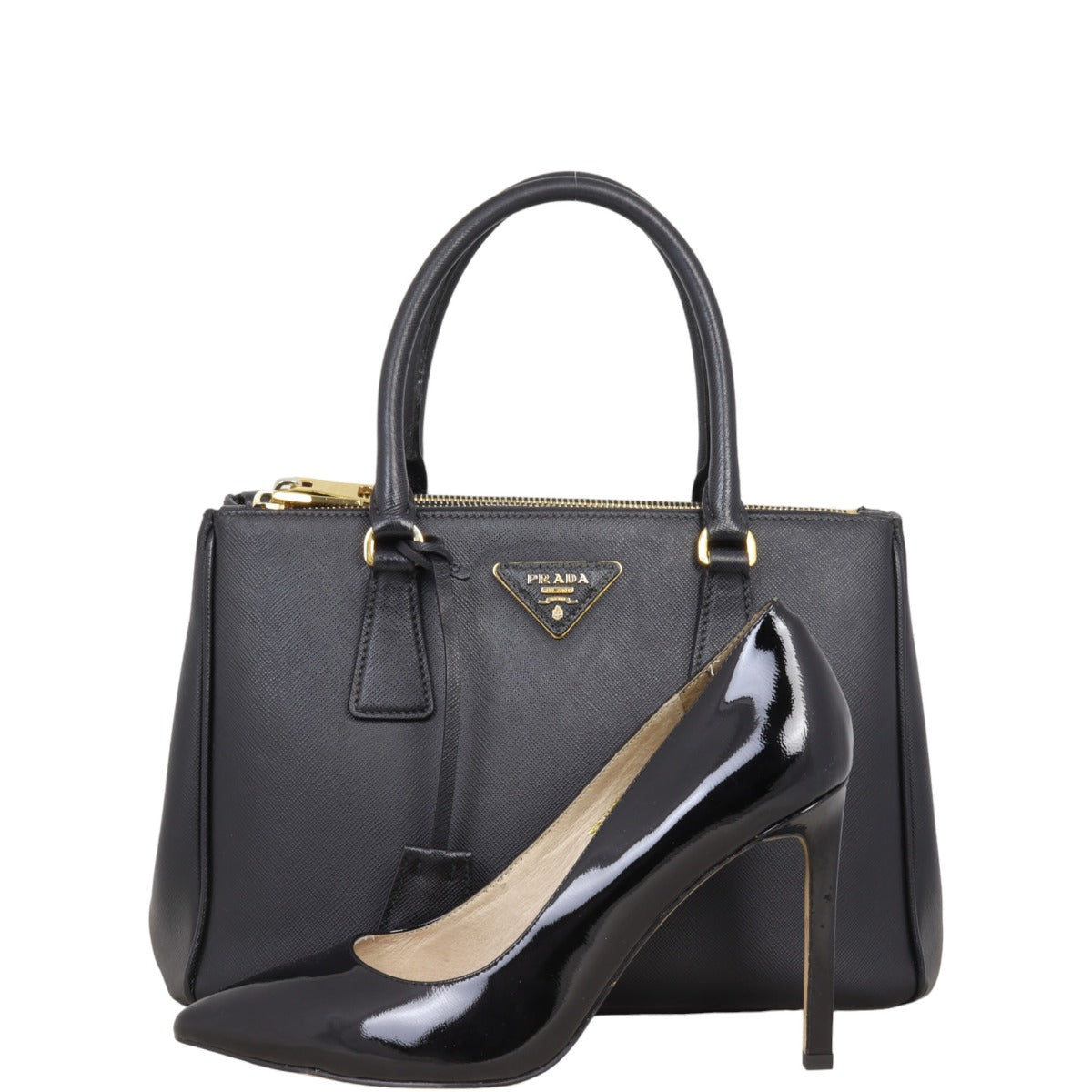 Prada Saffiano Lux Galleria Double Zip Tote Small