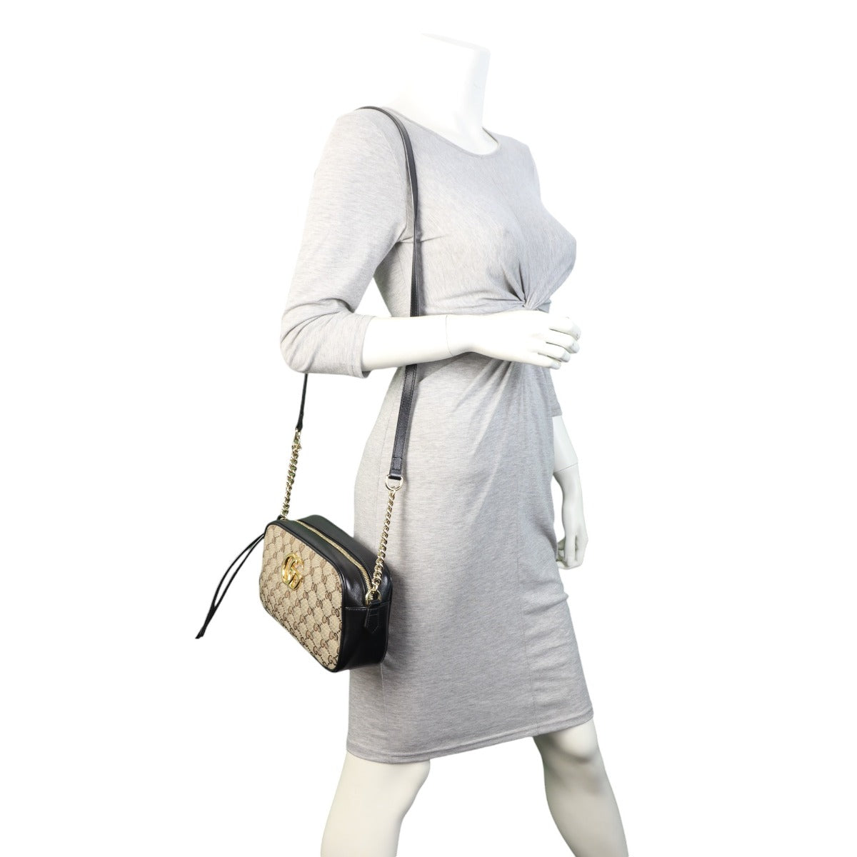 Gucci GG Canvas Marmont Diagonal Small Camera Bag