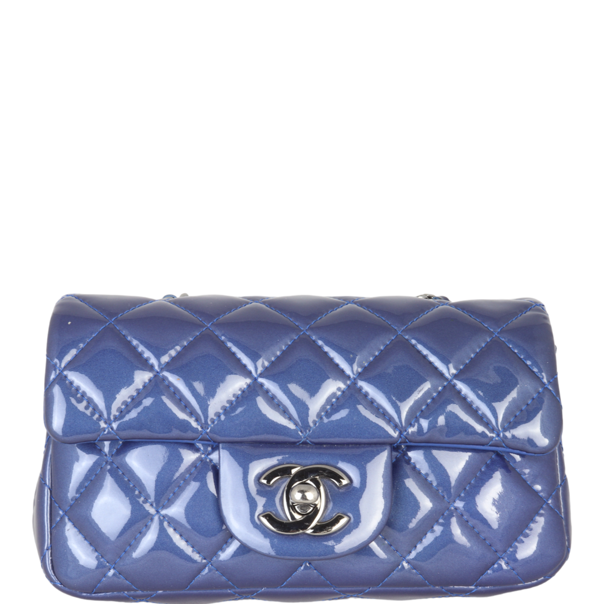 Chanel Classic Flap Mini Rectangular Bag Patent | Blue