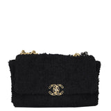 Chanel 19 Flap Bag Tweed Large | Black