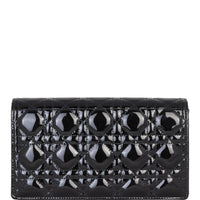 Dior Lady Dior Patent Cannage Pouch