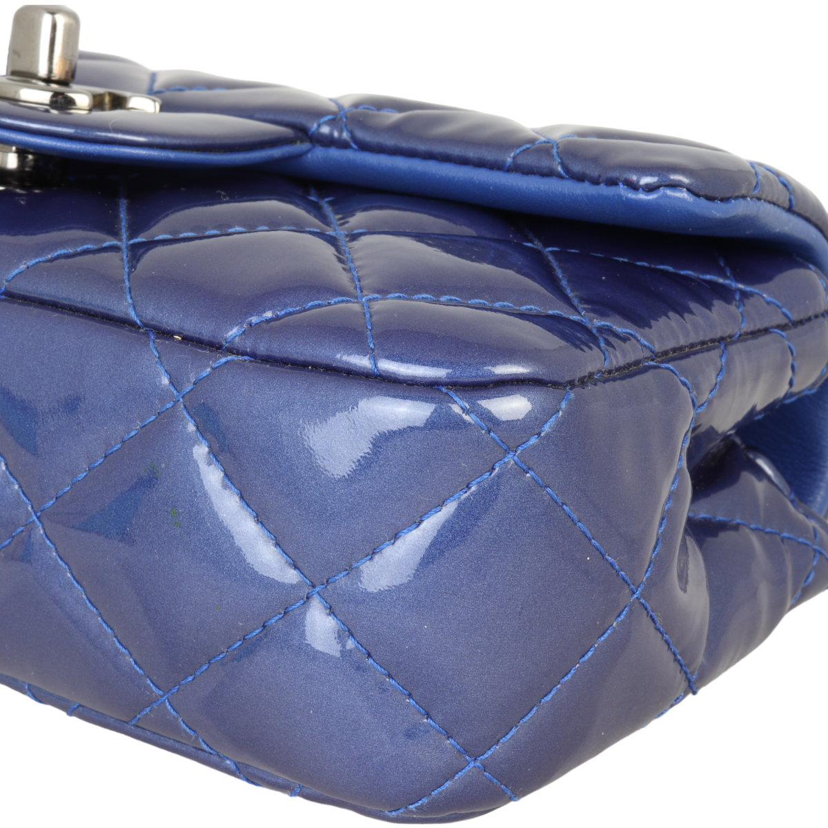 Chanel Classic Flap Mini Rectangular Bag Patent | Blue