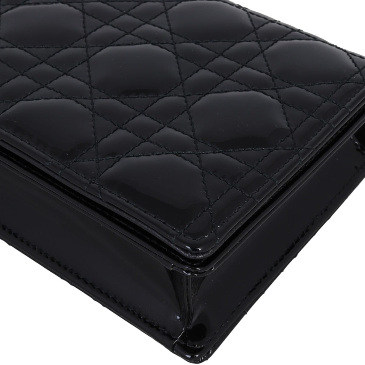 Dior Lady Dior Patent Cannage Pouch