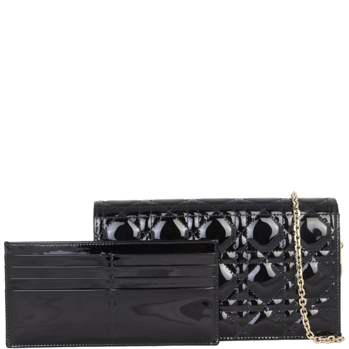 Dior Lady Dior Patent Cannage Pouch