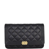 Chanel Boy Wallet on Chain | Black Lambskin