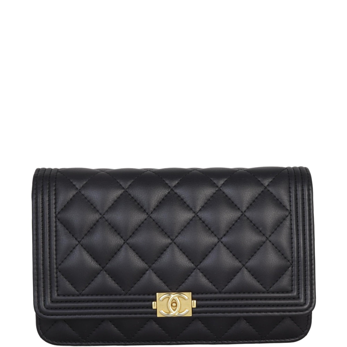 Chanel Boy Wallet on Chain | Black Lambskin