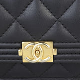 Chanel Boy Wallet on Chain | Black Lambskin