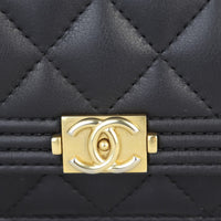 Chanel Boy Wallet on Chain | Black Lambskin