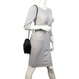 Saint Laurent Sunset Medium Croc-Embossed