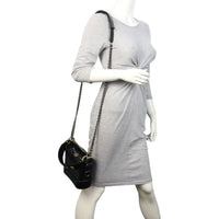 Chanel Gabrielle Hobo Logo Handle Croc Embossed Small