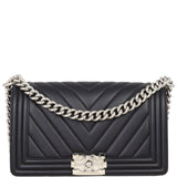 Chanel Boy Old Medium Chevron | Black 22 Series