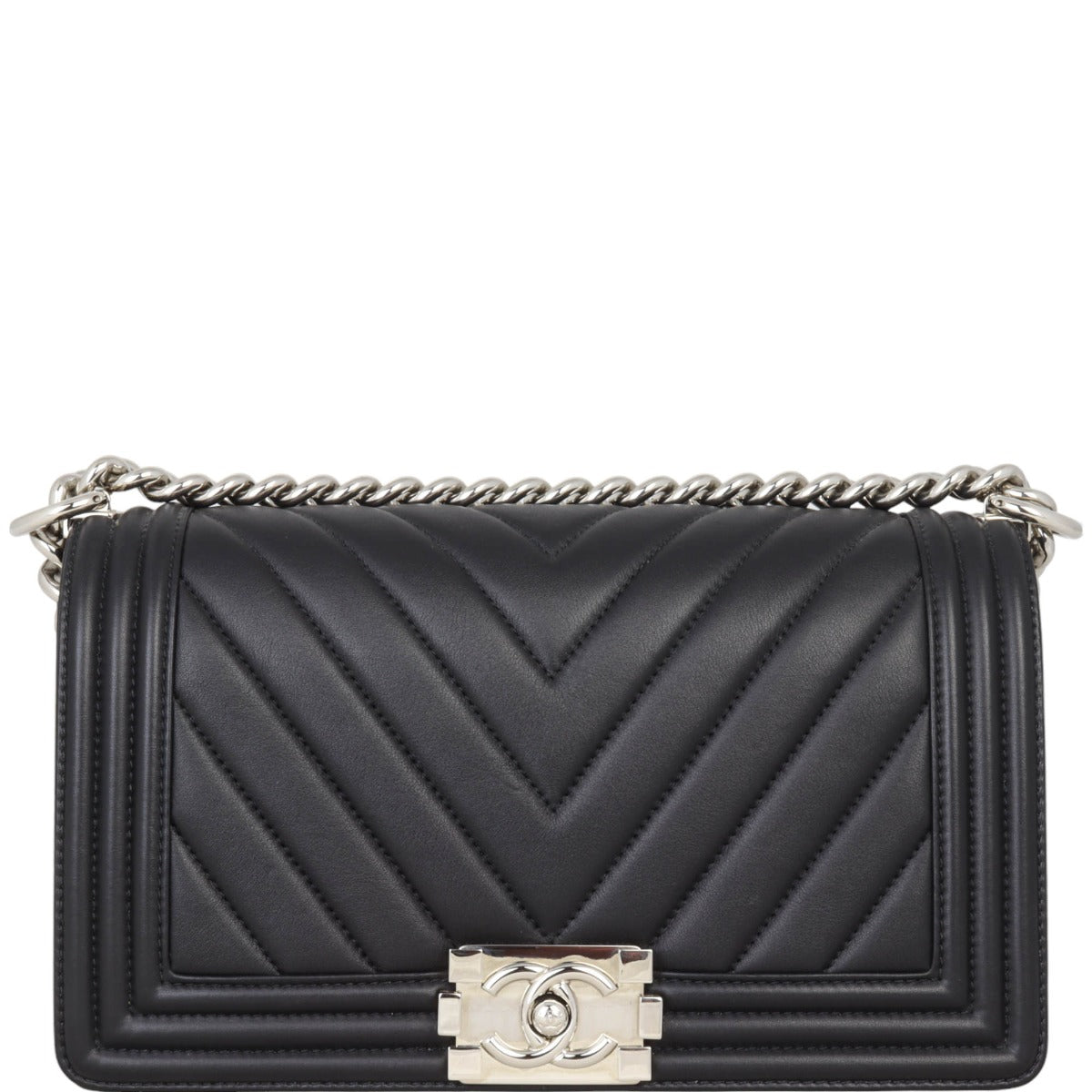 Chanel Boy Old Medium Chevron | Black 22 Series