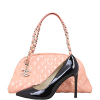 Chanel Just Mademoiselle Bowler Bag Medium Patent |  Shell Pink