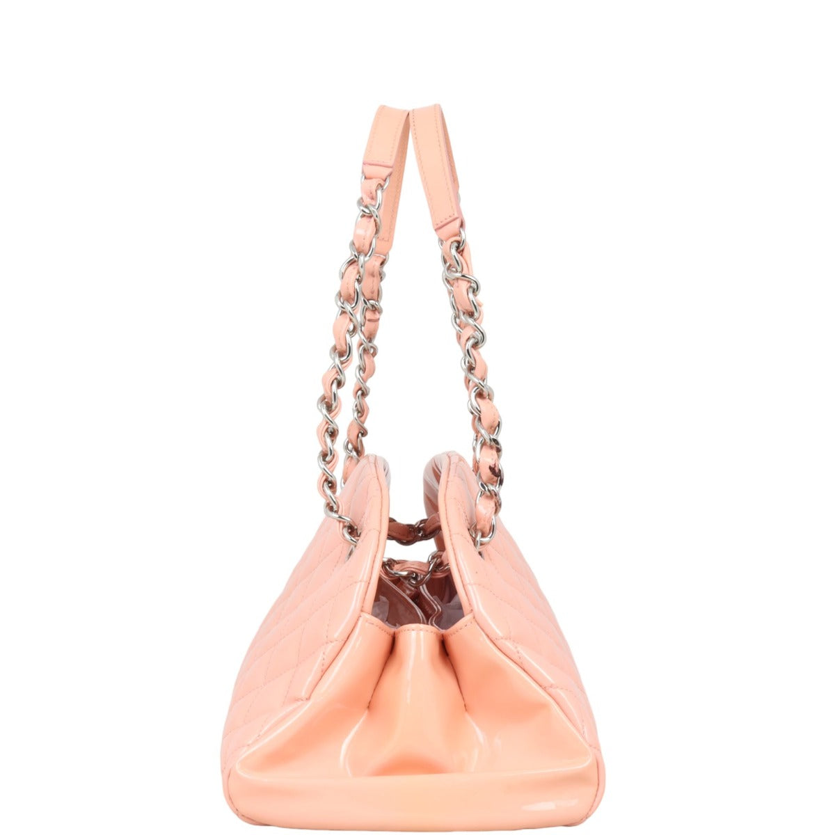 Chanel Just Mademoiselle Bowler Bag Medium Patent |  Shell Pink