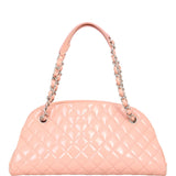 Chanel Just Mademoiselle Bowler Bag Medium Patent |  Shell Pink
