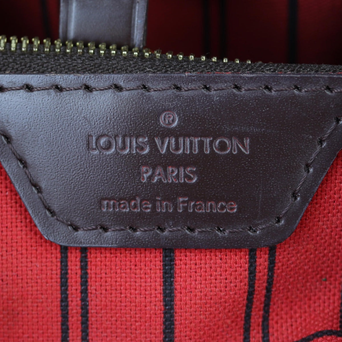 Louis Vuitton Neverfull MM Damier Ebene (hotstamping) Interior Stamp