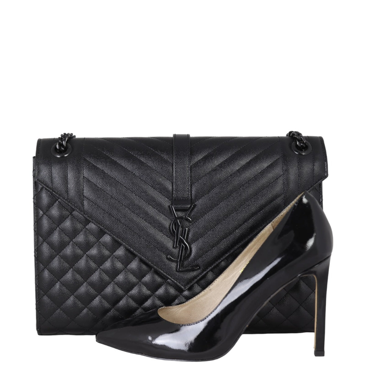 Saint Laurent Monogram Mix Matelasse Envelope Chain Bag Large