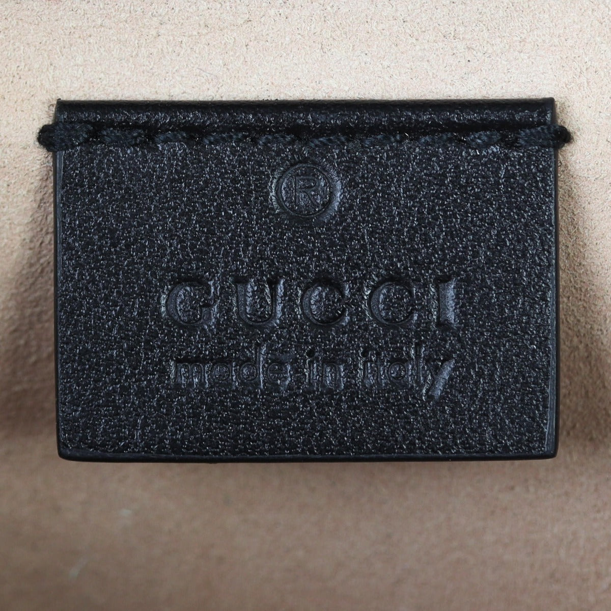 Gucci GG Marmont Super Mini Shoulder Bag Interior Stamp