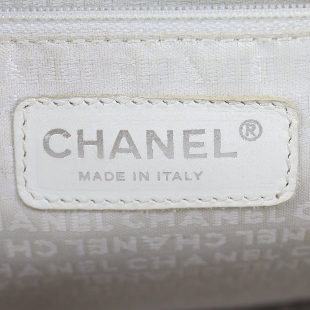 Chanel Square Stitch Logo Tote Interior Stamp