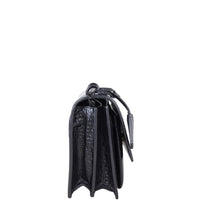 Saint Laurent Sunset Medium Croc-Embossed