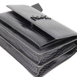 Saint Laurent Sunset Medium Croc-Embossed