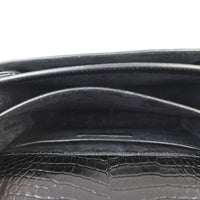Saint Laurent Sunset Medium Croc-Embossed