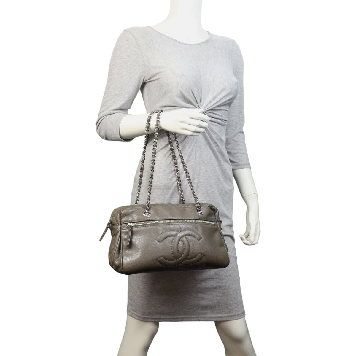 Chanel CC Front Zip Pocket Shoulder Bag