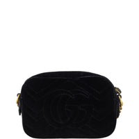 Gucci GG Marmont Velvet Mini Camera Bag Marquise Crystal