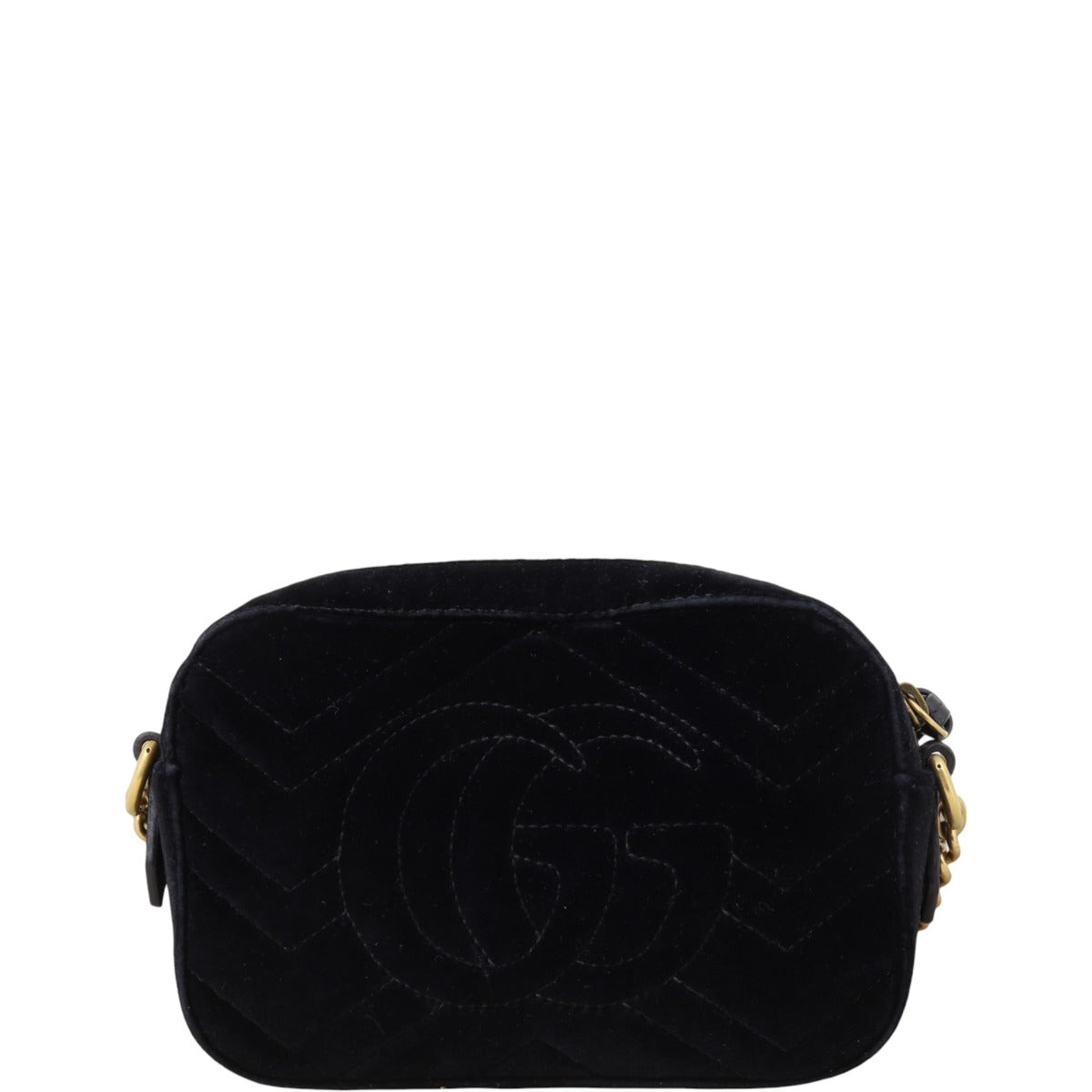 Gucci GG Marmont Velvet Mini Camera Bag Marquise Crystal