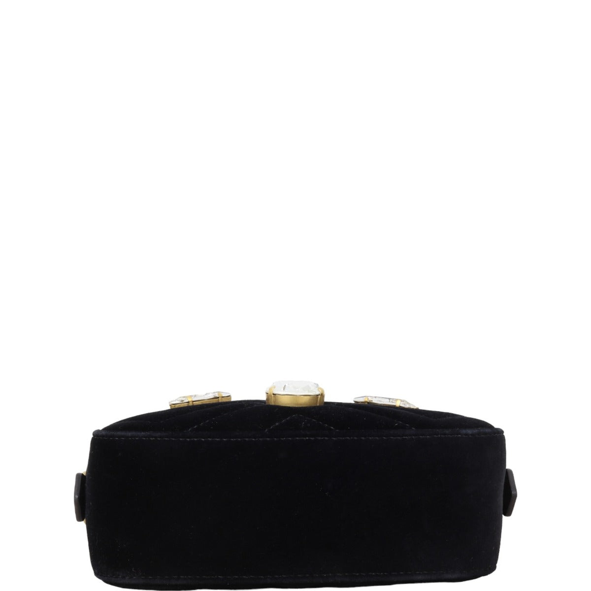 Gucci GG Marmont Velvet Mini Camera Bag Marquise Crystal