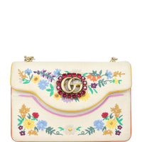Gucci Linea Ricami Floral Cat Embroidered Shoulder Bag