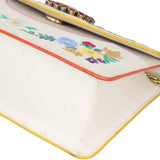 Gucci Linea Ricami Floral Cat Embroidered Shoulder Bag