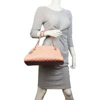 Chanel Just Mademoiselle Bowler Bag Medium Patent |  Shell Pink
