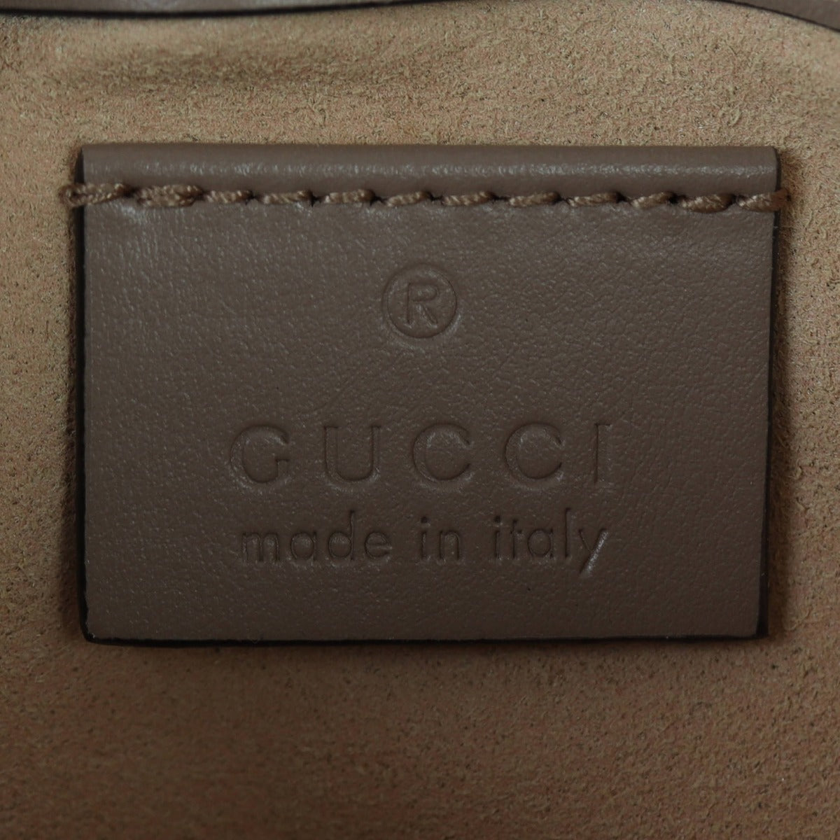 Gucci GG Marmont Super Mini Shoulder Bag Interior Stamp